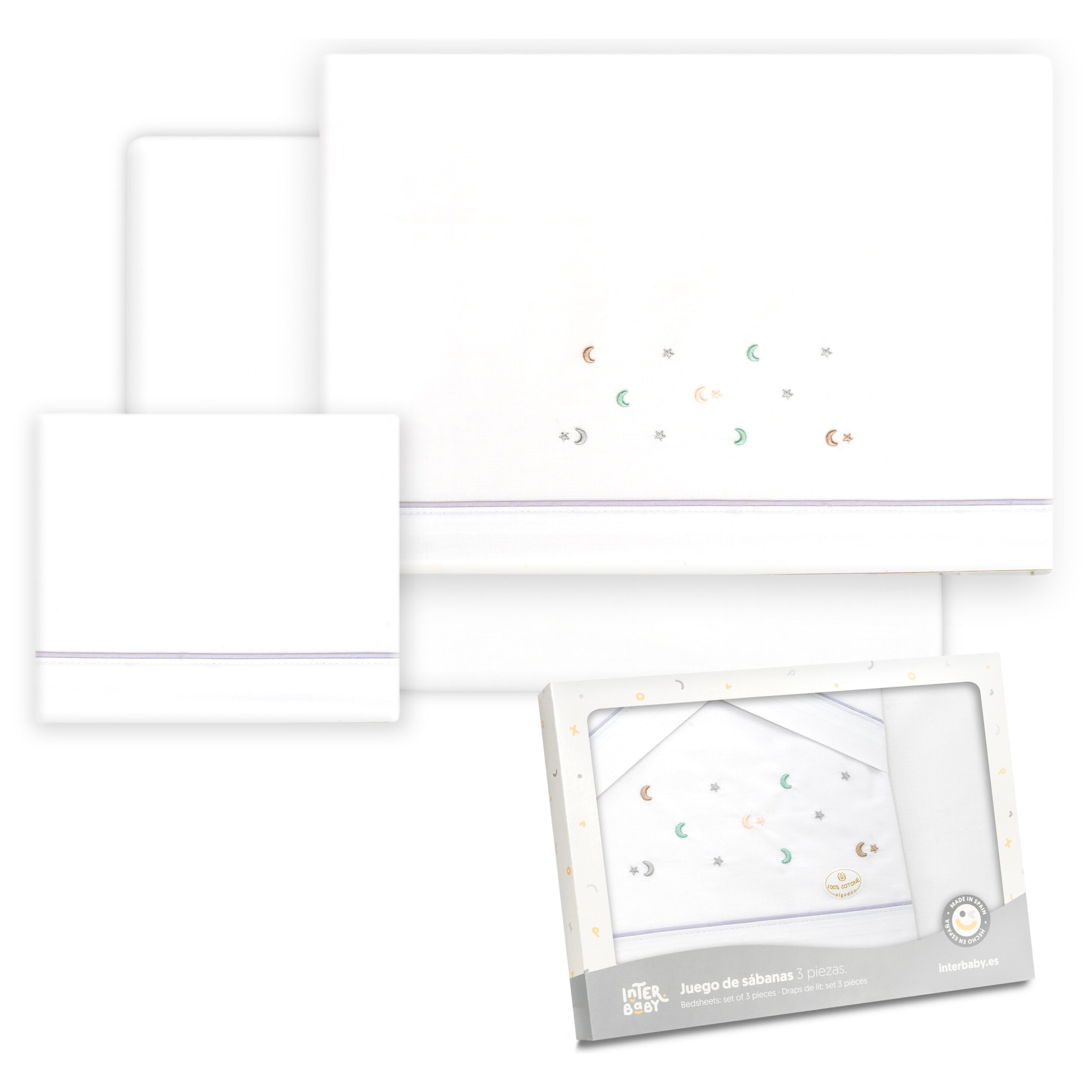 Triptico Coche Estrella Luna Multicolor Bco/Gris