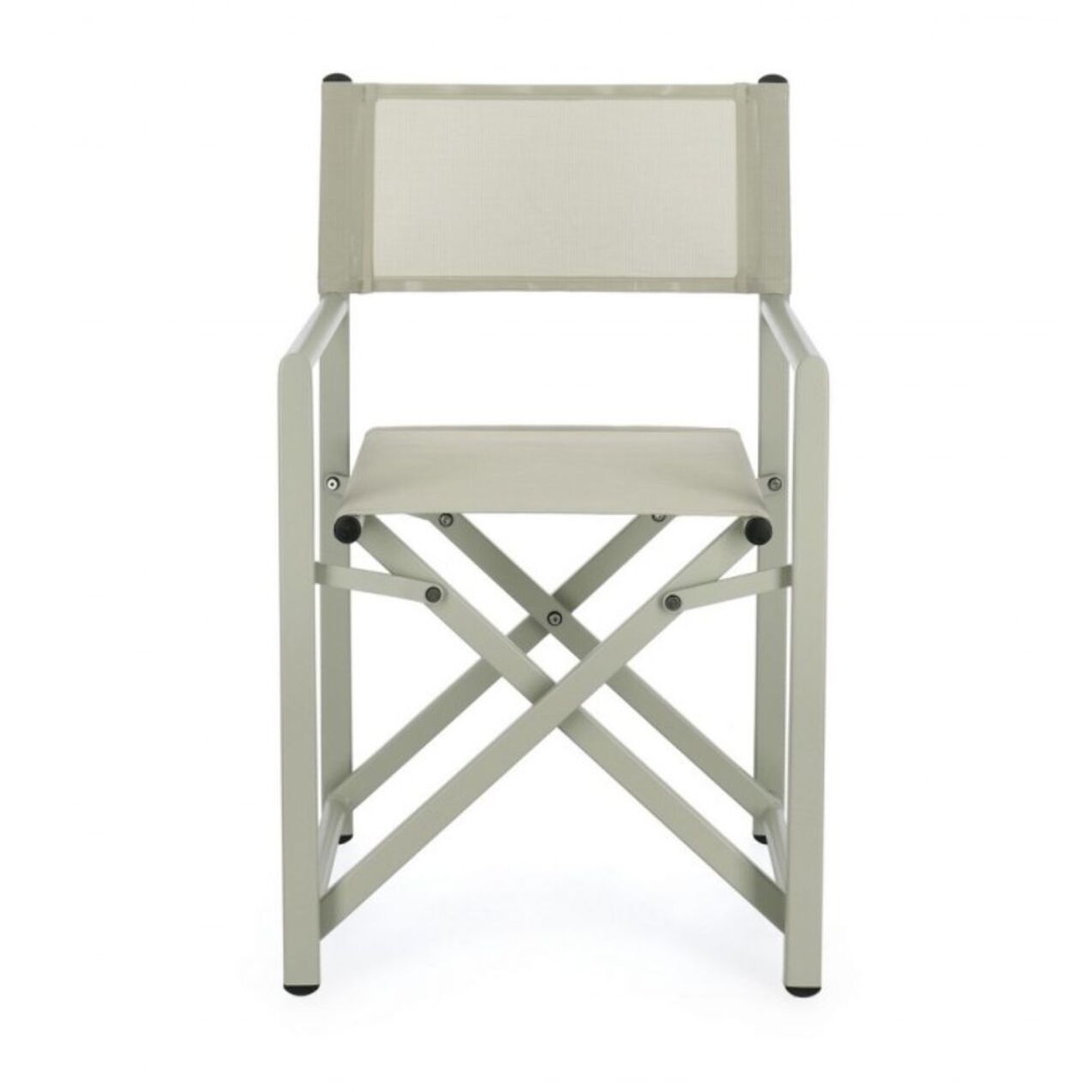 Set di 2 sedie TAYLOR in alluminio verde chiaro e textilene verde chiaro, pieghevoli