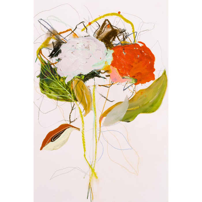 Tableau fleurs note rose  Toile imprimée