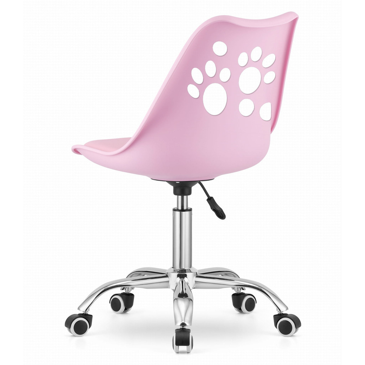 Sedia girevole PRINT rosa per bambini e ragazzi con decoro a zampe