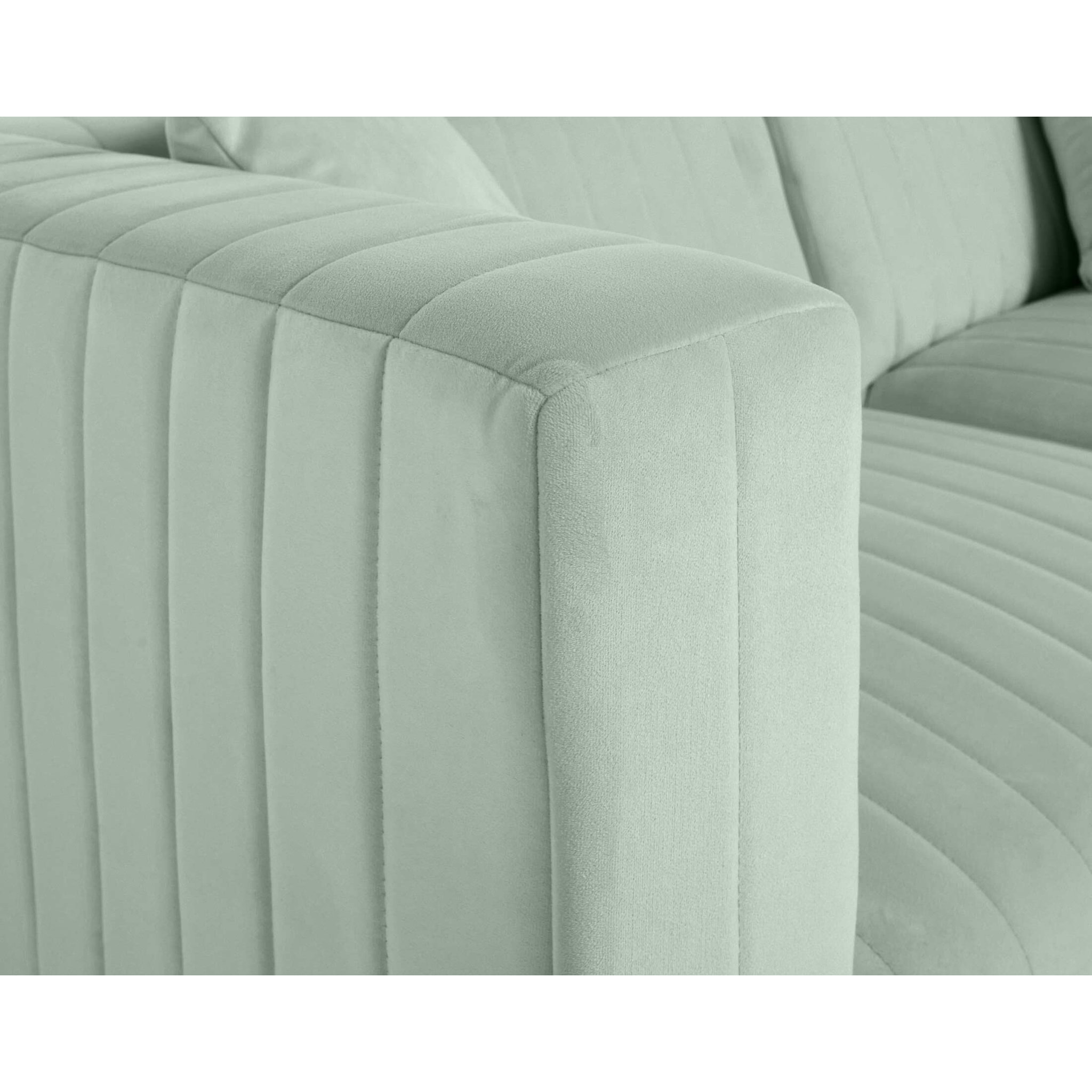 Nova - canapé modulable d'angle droit - 5 places - avec pouf d'appoint - en velours - Bleu