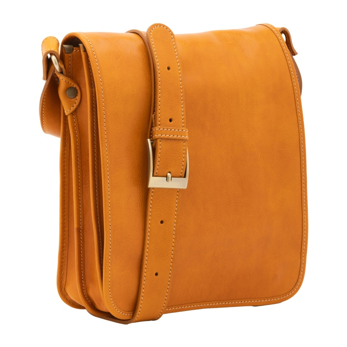 Borsa a tracolla uomo in vera pelle - Modello False - Made in Italy - 29.0 x 24.0 x 9.0 cm