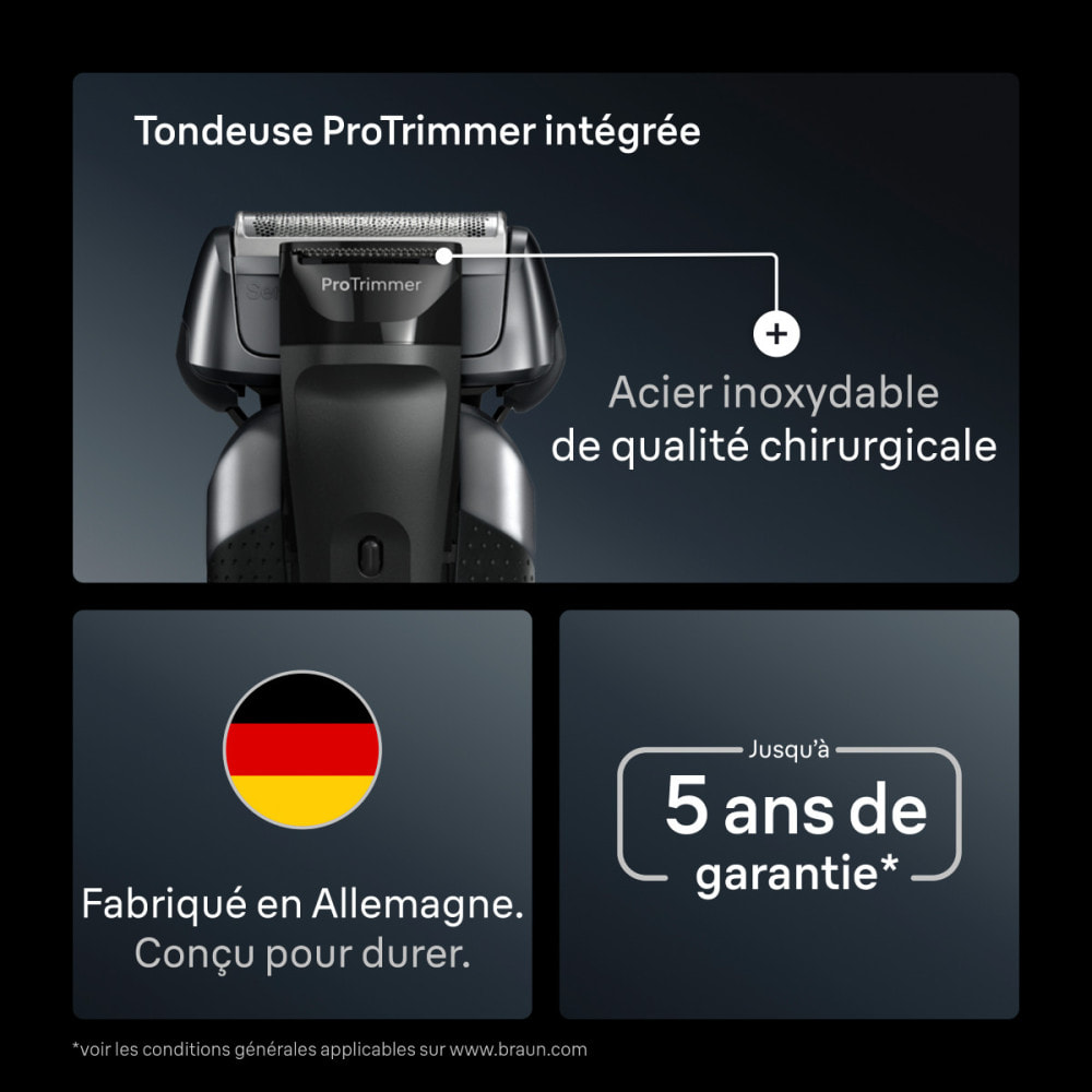 Braun Series 8, Rasoir Électrique, Technologie SensoAdapt, Base De Recharge, 8617S