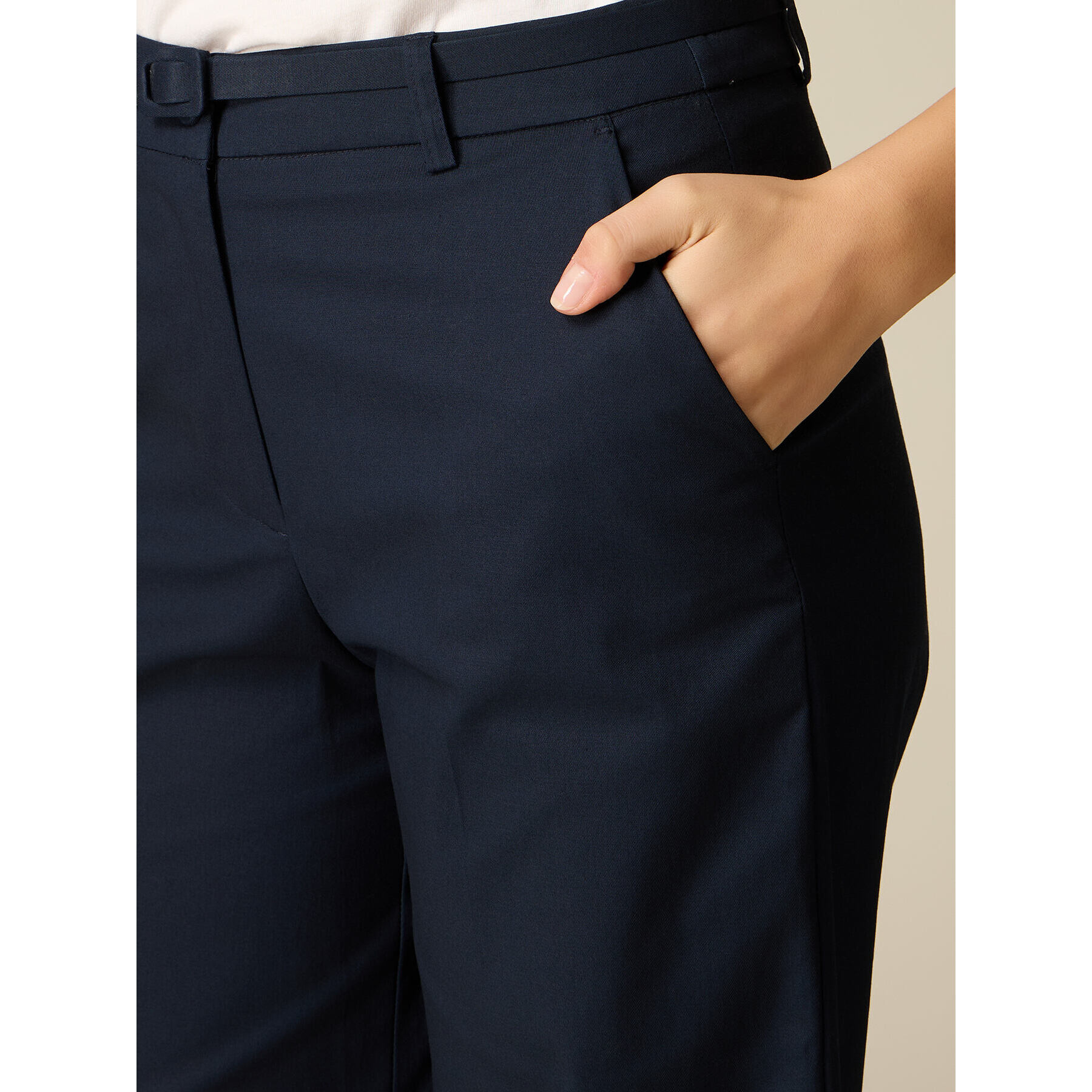 Oltre - Pantalones palazzo de mezcla de algodón - Azul