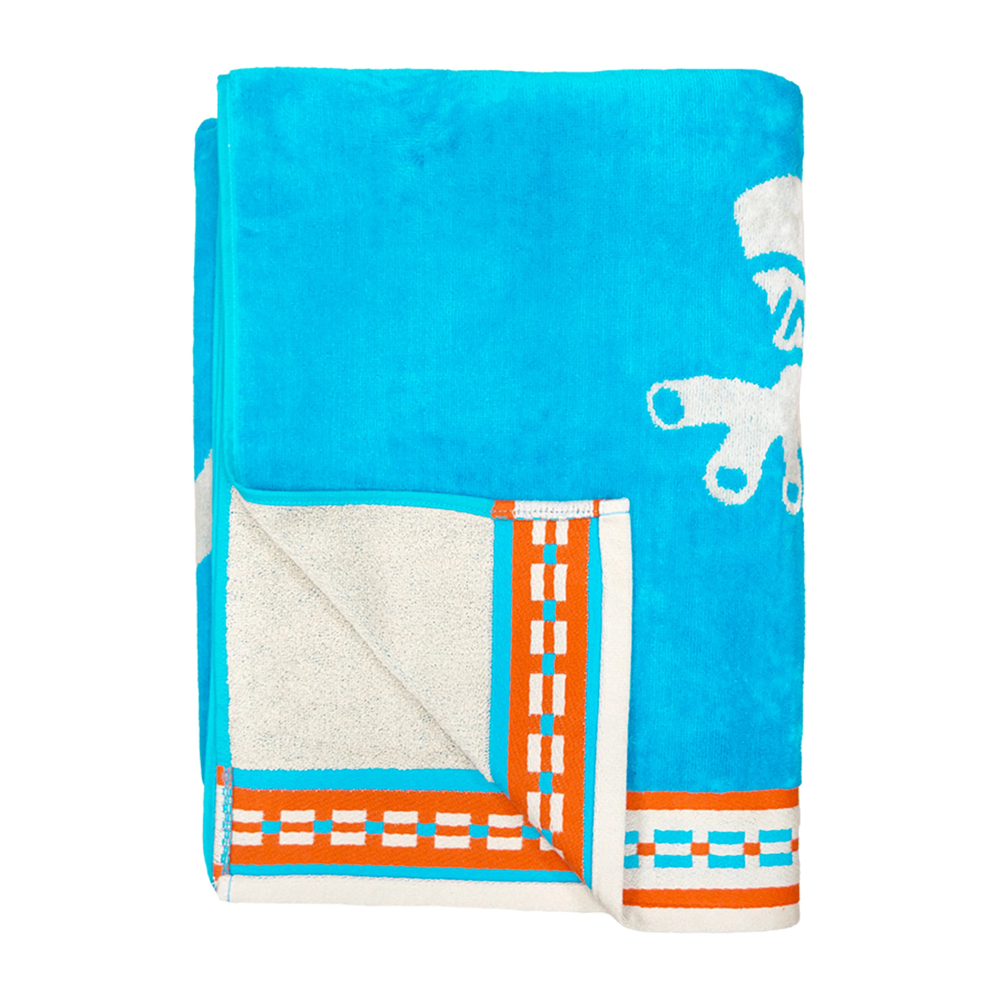 Serviette de plage éponge velours Jacquard - Ibo - 100x175cm - 470g/m²