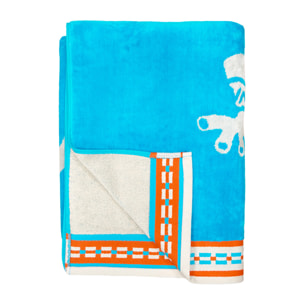 Serviette de plage éponge velours Jacquard - Ibo - 100x175cm - 470g/m²