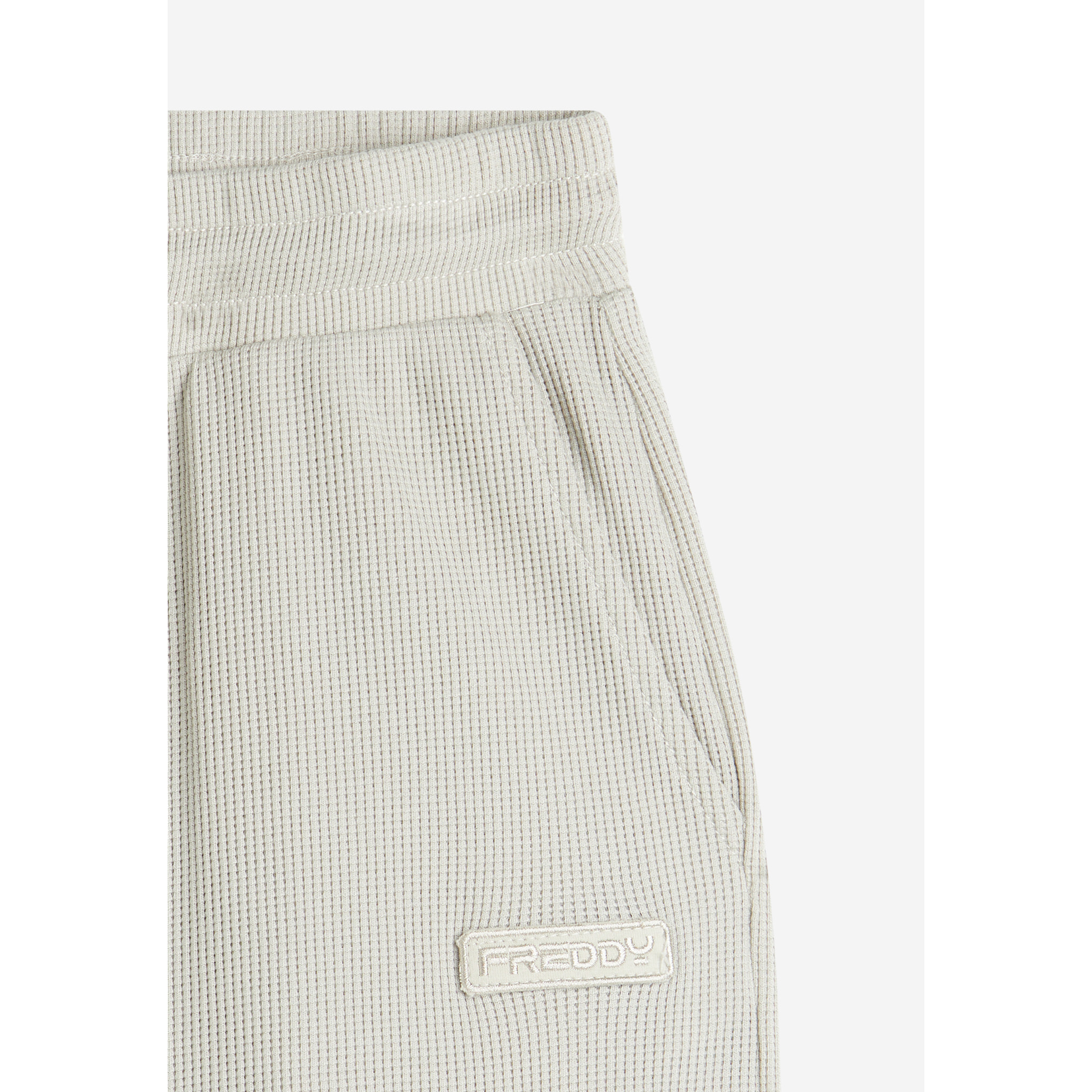 Pantaloni cargo da donna in tessuto jersey waffle