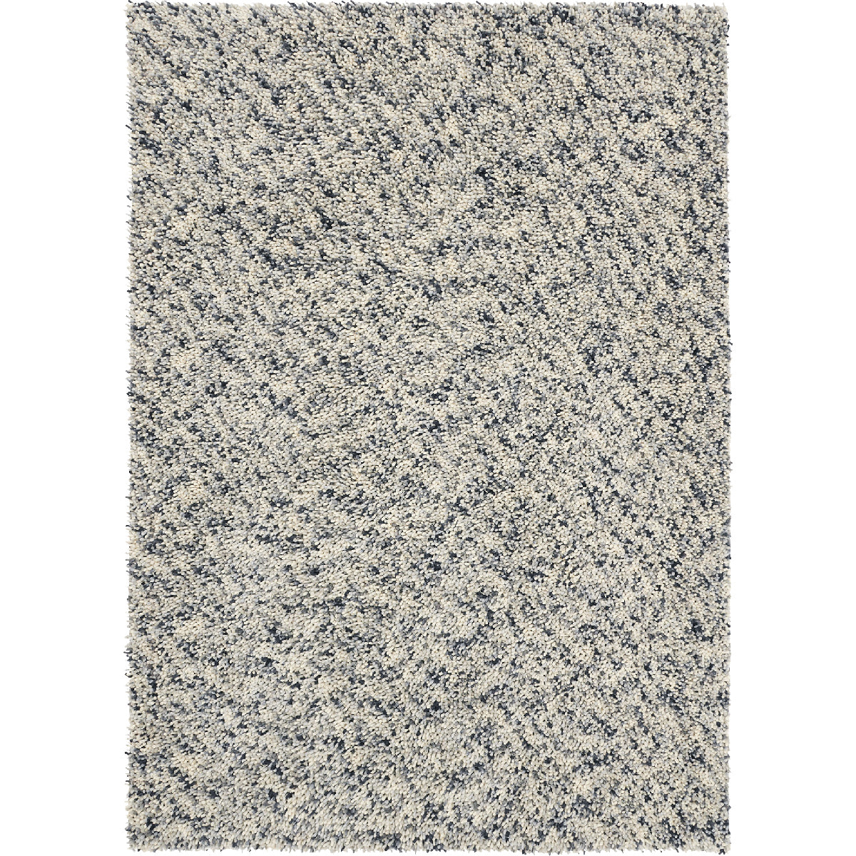 Tapis shaggy tissé en laine motif faux uni ELRA