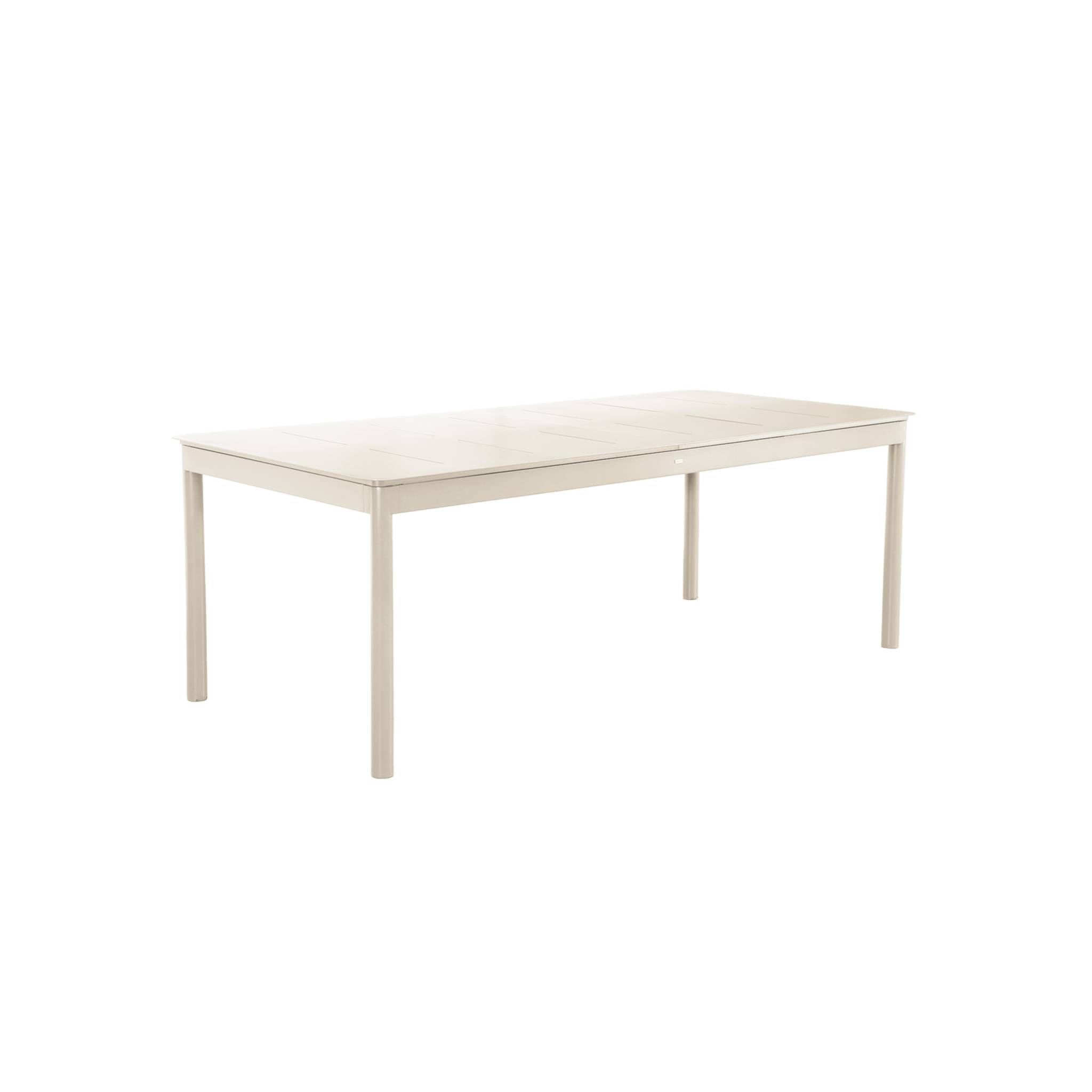 Table de jardin CHARLESTON extensible aluminium beige. 8 places. 210/300 x 100 x 75.5 cm