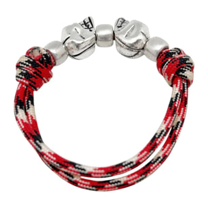 Pulsera paracord doble Skull rojo