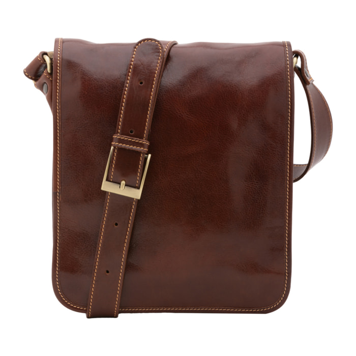 Borsa a tracolla  da uomo In Vera pelle Made in Italy 29x24x9 cm