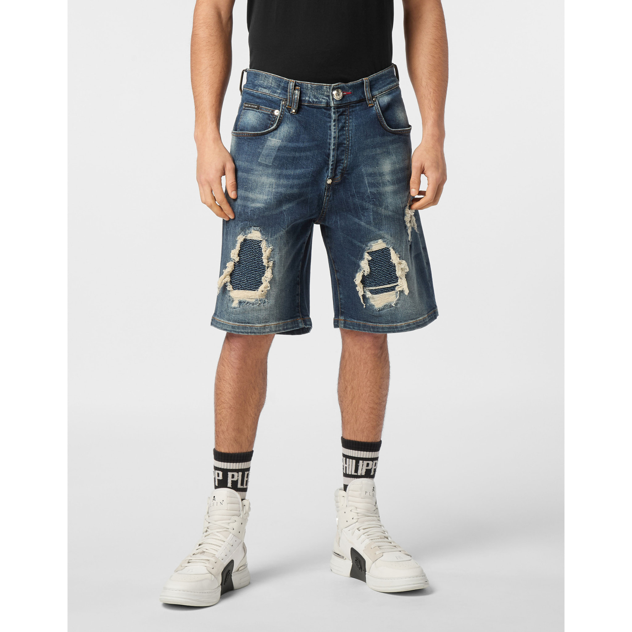 PHILIPP PLEIN Pantalones cortos vaqueros