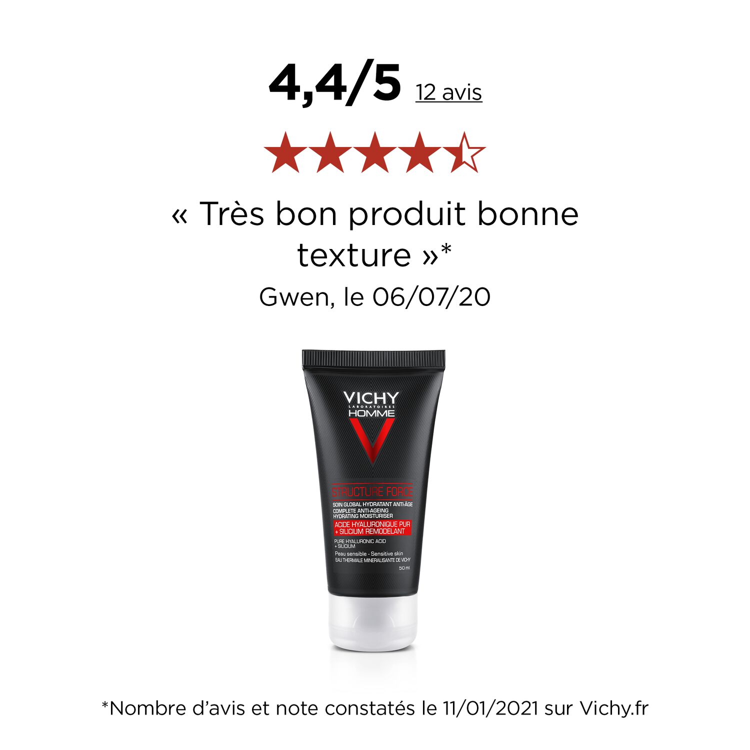 Structure Force - Soin Global Hydratant Anti-âge 50ml + Dercos Energy+ format voyage 50 ml