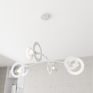 Lampada a sospensione Euforia in acciaio bianco