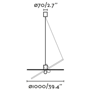 COSTAS 1000 Lampe suspension noire/rotin