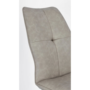 Set di sedie KEPLER in similpelle tortora e gambe incrociate beige