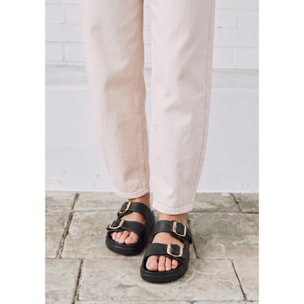 Sandalias Abiertas de Mujer Hebilla Ajustable Vibe Negro