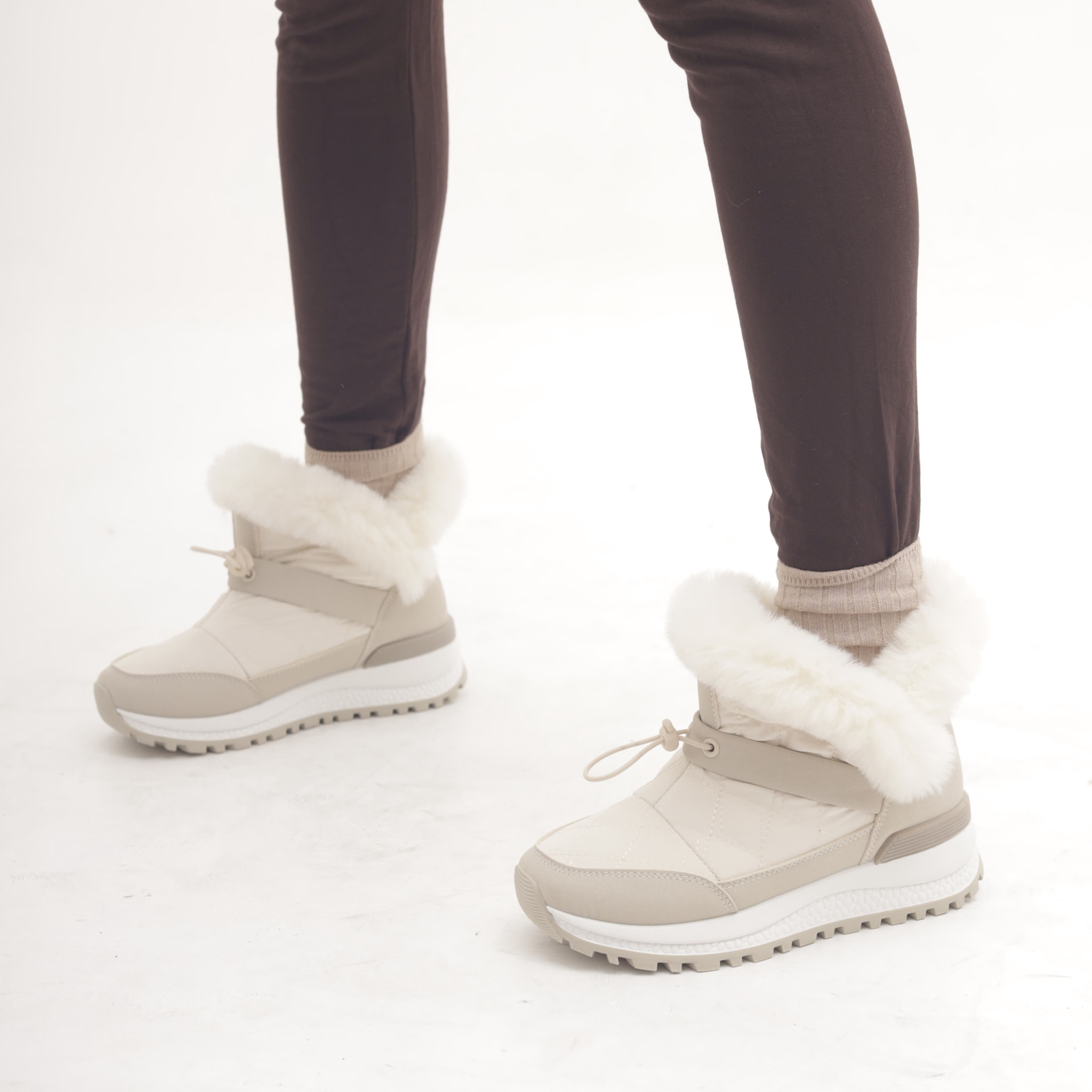 STIVALETTO SNEAKERS RUNNING BEIGE