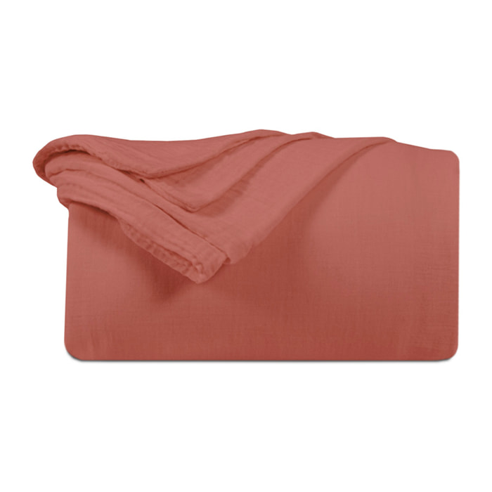 Housse de couette gaze de coton Terracota - LOUISE