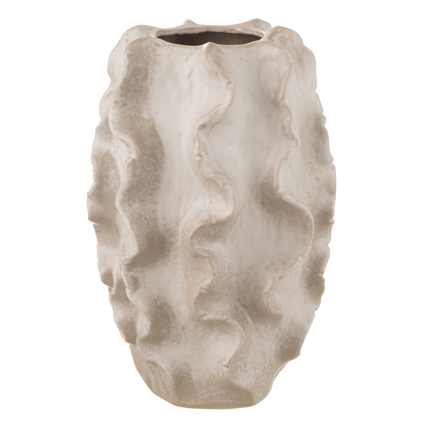 J-Line vase Abstrait Vagues - argile - beige - small