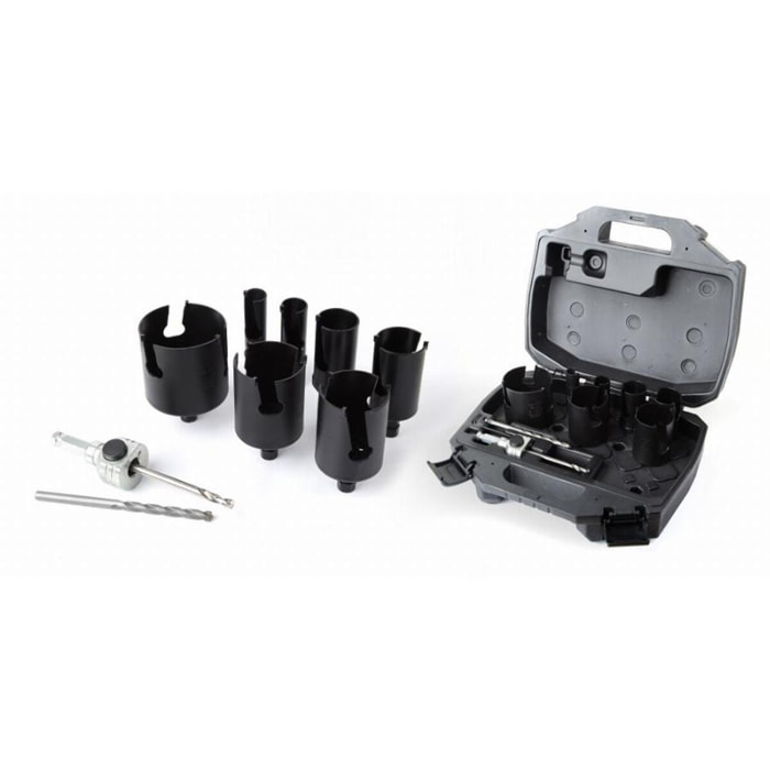Mallette électricien 10 pièces Ø 22-35-40-51-54-65-68 + 2 forets + pilote - DIAGER - 3000C