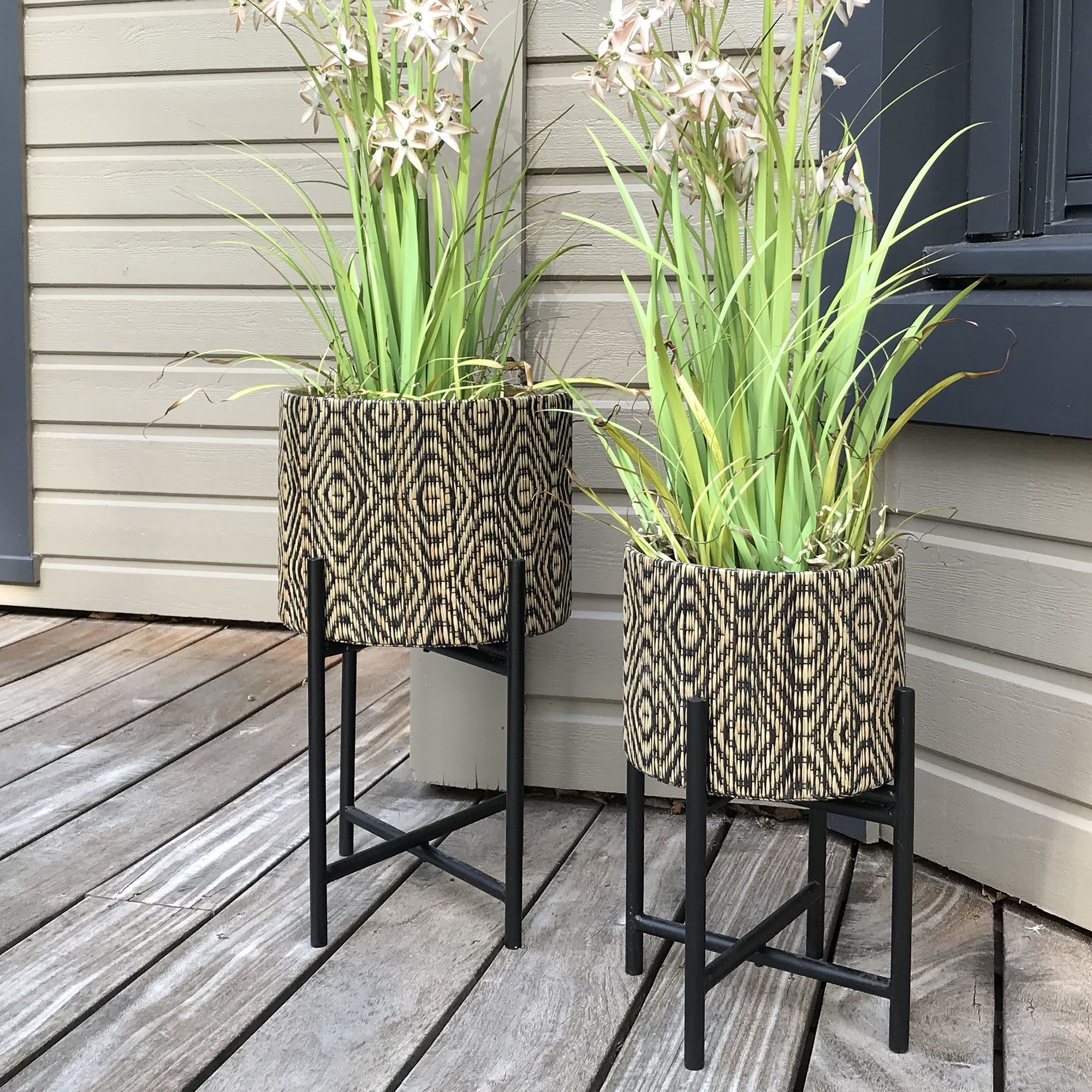Cache pot sur pieds noirs 27 x h40cm YORI