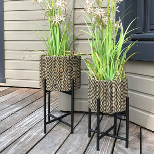 Cache pot sur pieds noirs 27 x h40cm YORI