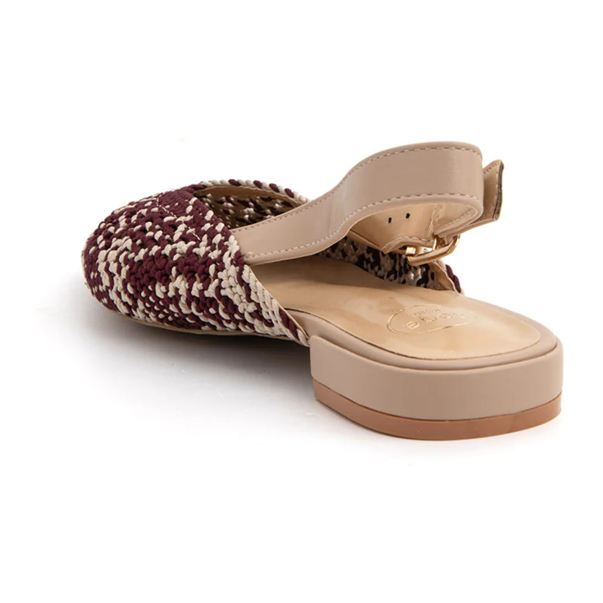 Slingback chic-fabric bicolore - BEIGE