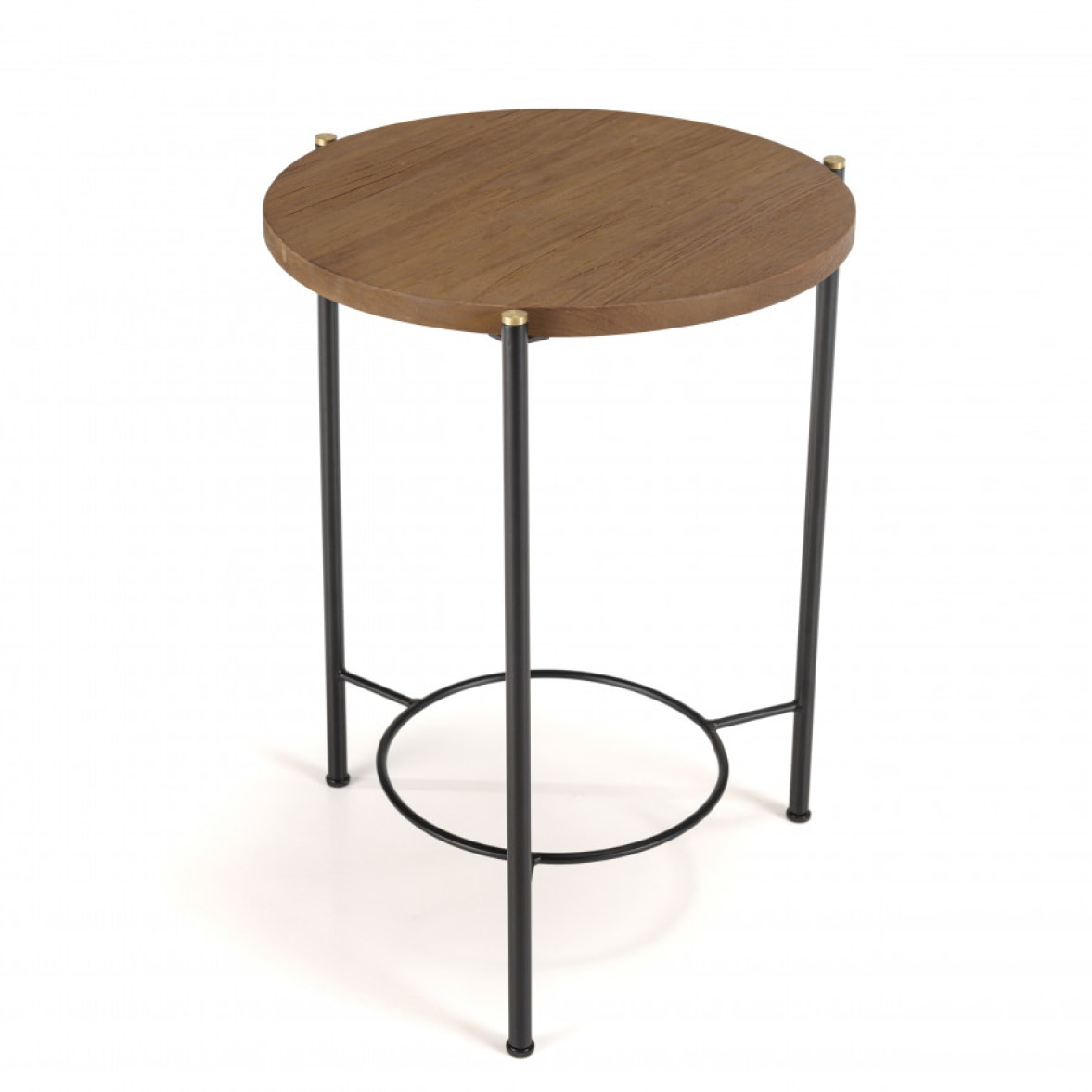 ALIDA - Table d'appoint ronde 3 pieds en métal noir