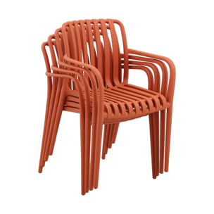 Fauteuil de jardin plastique (lot de 4) AGATHE FAUTEUILS