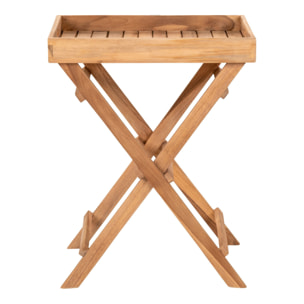 Tavolino vassoio Ronda in teak naturale 29x39x49,5 cm