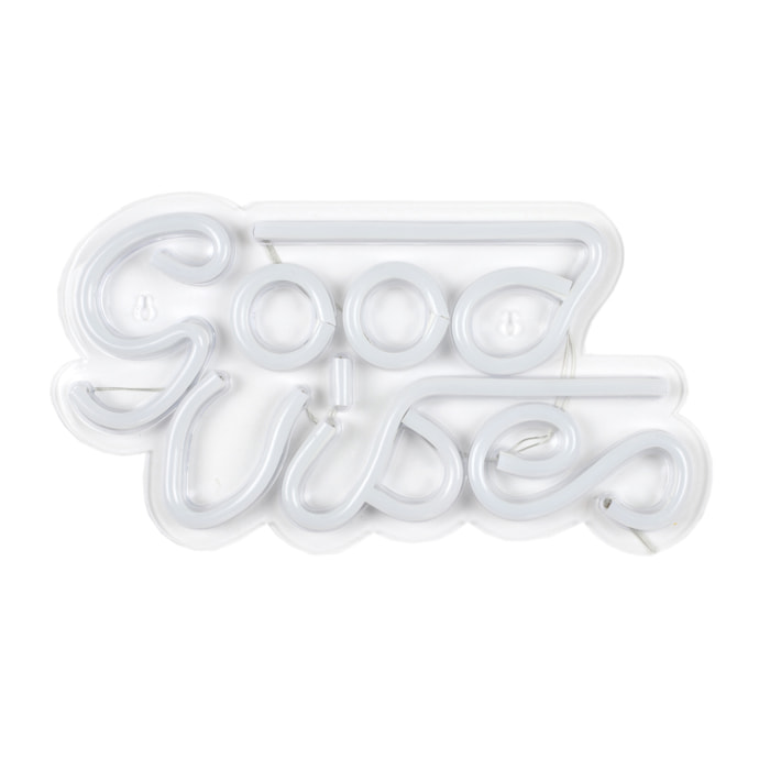 Lampe Neon - HOME DECO FACTORY - Good Vibes - USB - Blanc