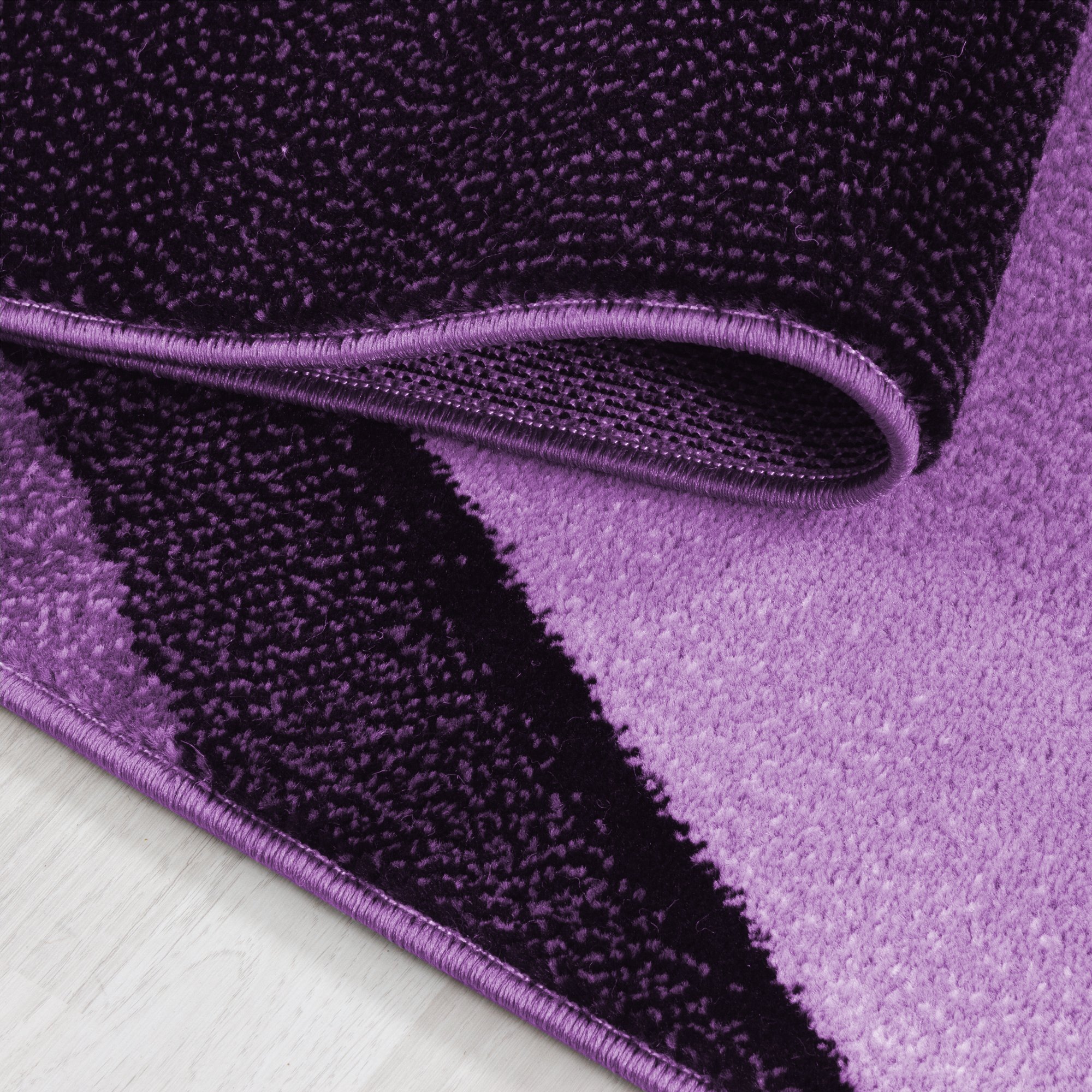 PLUS - Tapis à poils courts vague violet - PLU8010LIL