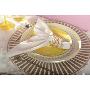 Lot de 6 ASSIETTE PLATE JAUNE - COACHELLA