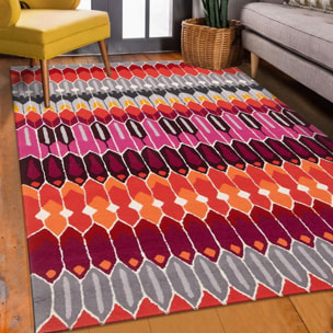 Tapis salon et chambre fait main en laine motif géométrique DALE