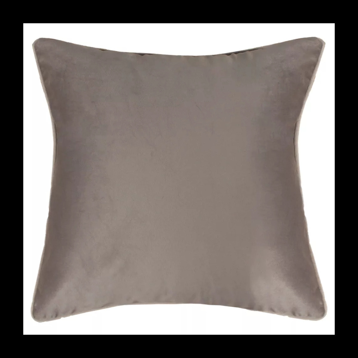 Housse de coussin polyester anti tache uni Velours uni taupe-latte