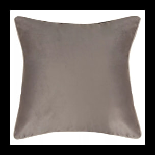 Housse de coussin polyester anti tache uni Velours uni taupe-latte