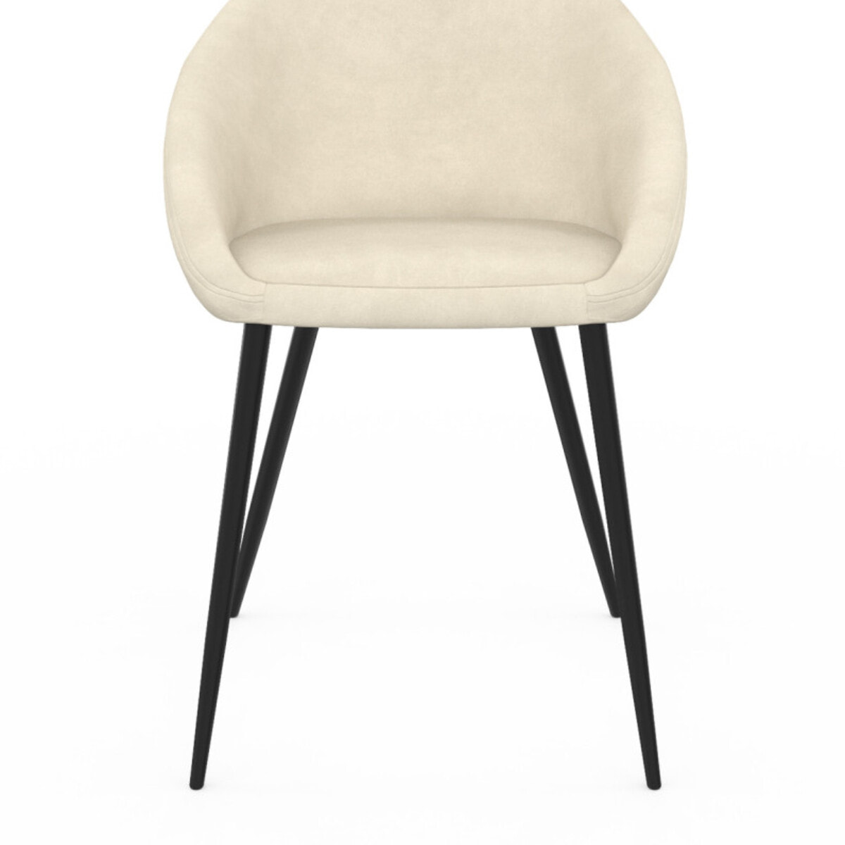 Chaises Dory en velours et pieds noirs