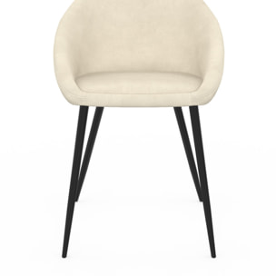 Chaises Dory en velours et pieds noirs