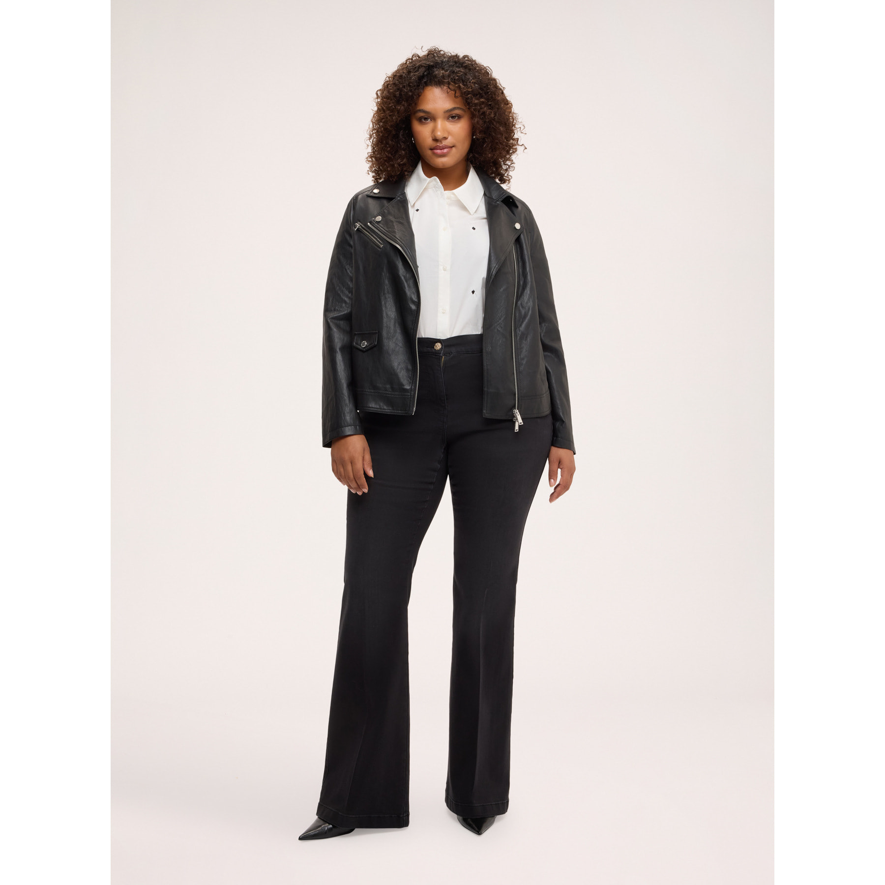 Fiorella Rubino - Giacca biker con zip asimmetrica - Nero