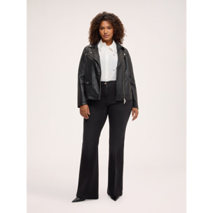 Fiorella Rubino - Giacca biker con zip asimmetrica - Nero