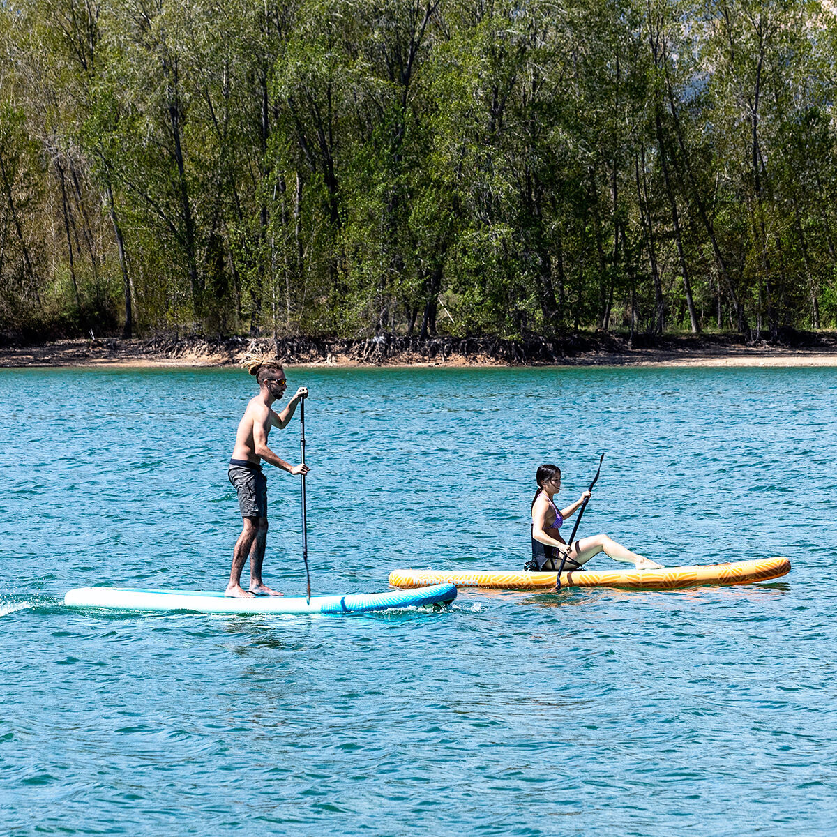 Tabla de Paddle Surf Hinchable 2 en 1 con Asiento y Accesorios Siros InnovaGoods 10'5" 320 cm