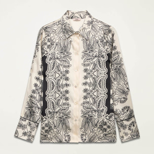 Oltre - Camisa de satén estampada - Blanco