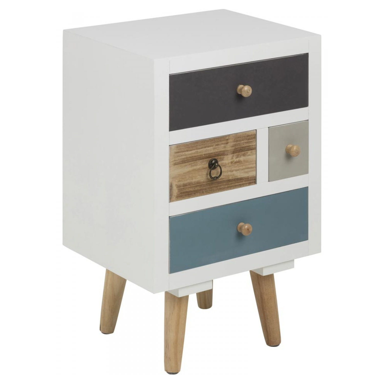 Table de chevet 4 tiroirs multicolore WILLIAM