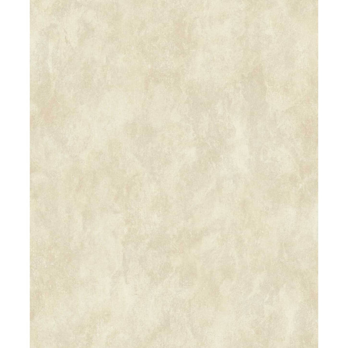 Papier peint uni effet enduit beige ivoire