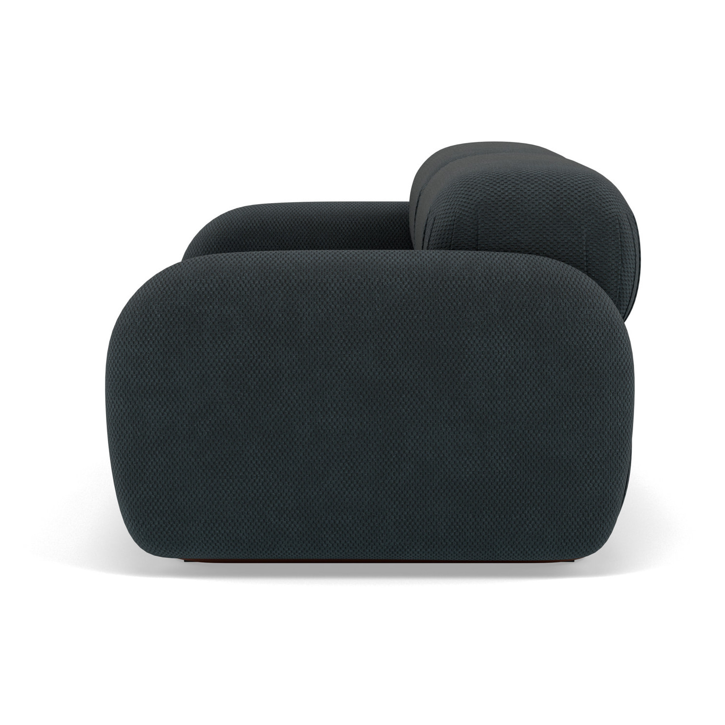 Penelope - canapé droit modulable 2 places en velours texturé - Noir