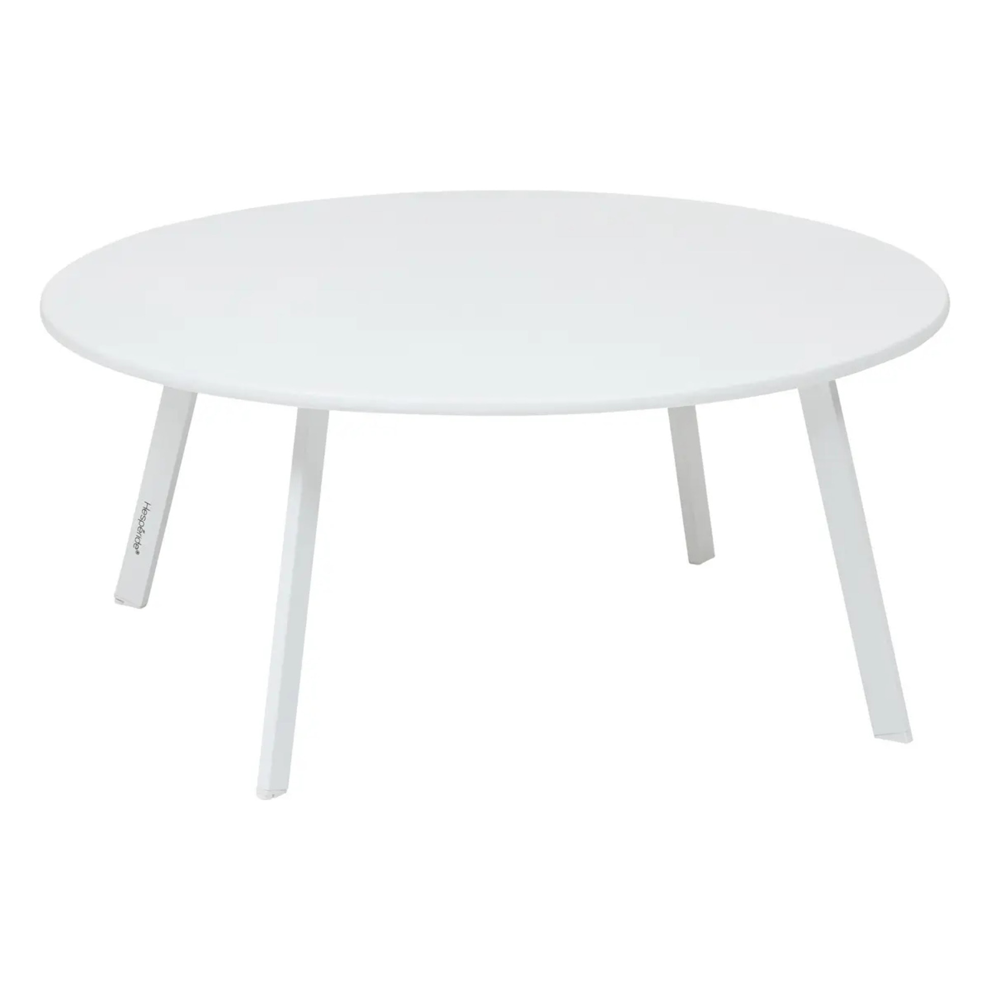 Table d''appoint de jardin ronde "Saona" blanc en acier D90cm