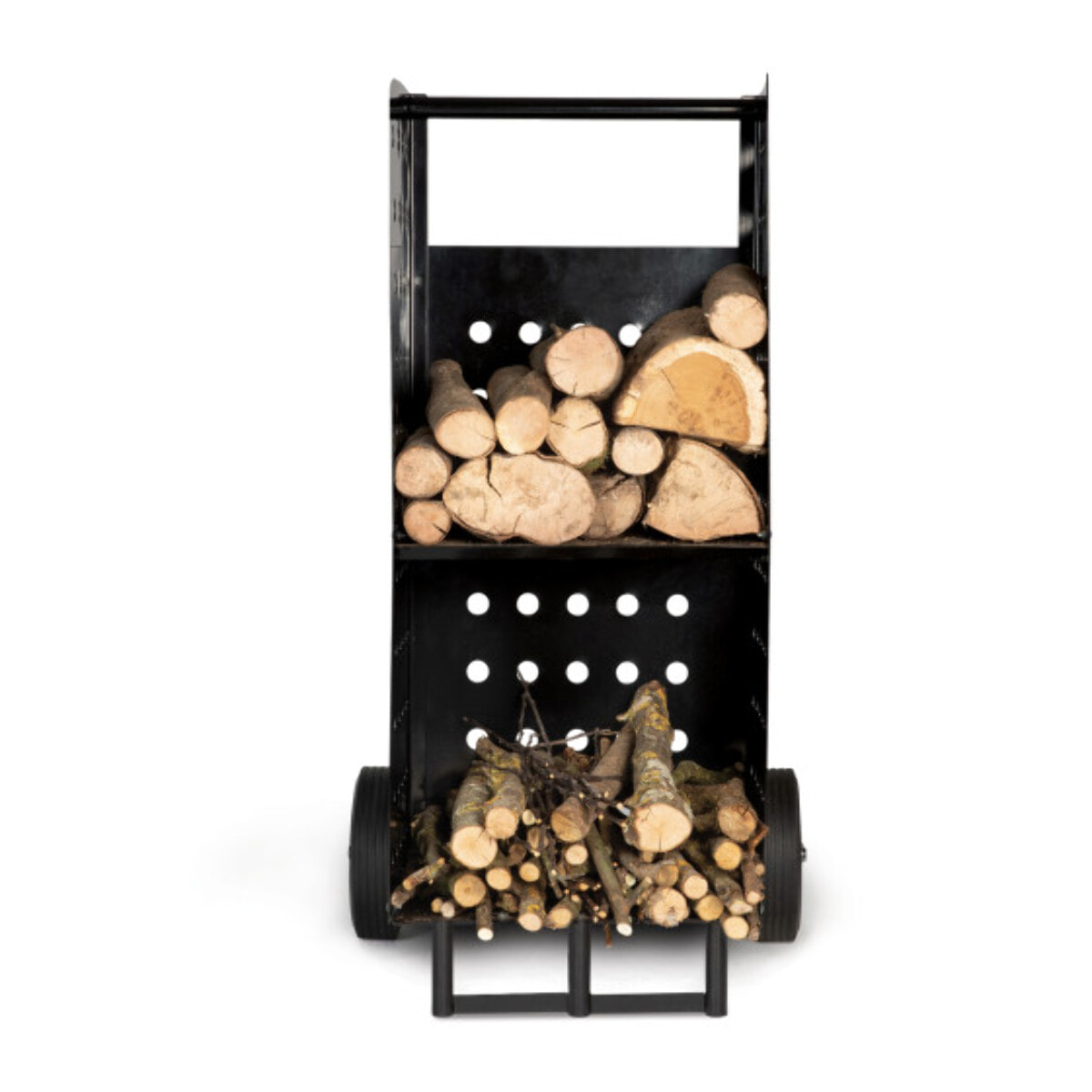 Porte bûches à roulettes noir - 140kg