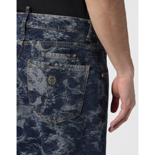 PHILIPP PLEIN Beach Boy Fit Jeans All-Over Skulls Skull