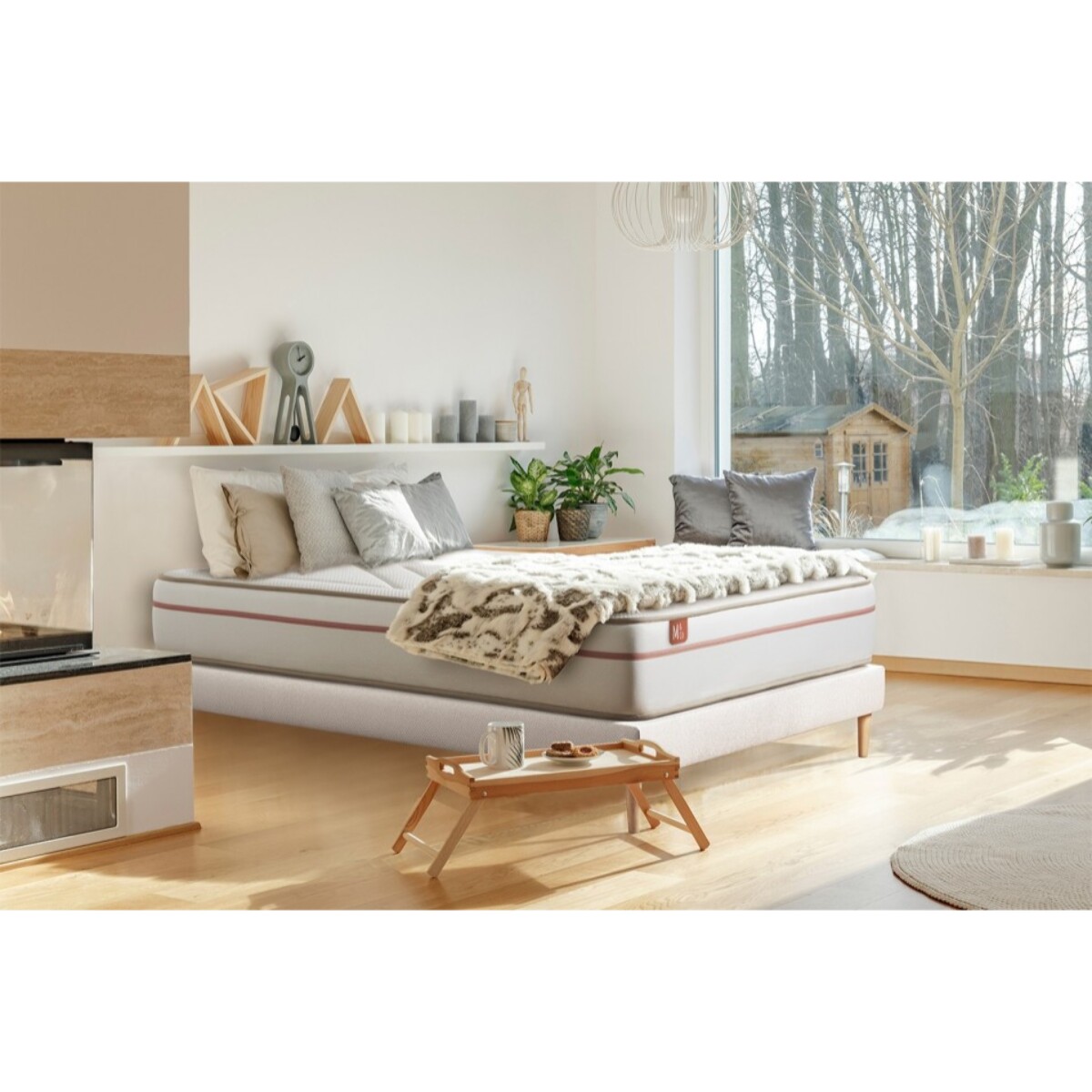 Pack matelas LE PAISIBLE - Mémoire de forme BioVisco - Ep. 24 + sommier Blanc